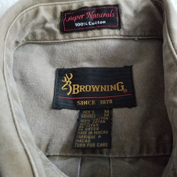 BROWNING Hunting Shirt 100% Cotton Size M - Picture 6 of 12